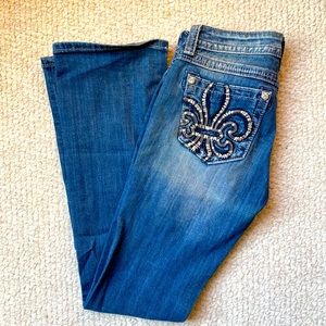 Miss Me Fleur De Lis Bootcut Jeans